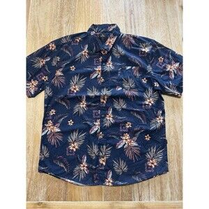Rip Curl Shirt Mens 3XL XXXL Navy Pink Tropical Floral Rayon Blend Surf